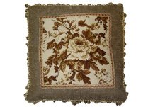Vintage Rose Needlepoint Pillow