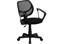 Mid-Back Black Mesh Task Chair and Computer Chair with Arms