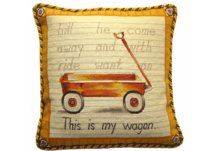Vintage Wagon Needlepoint Pillow