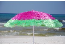 Watermelon Raffia Beach Umbrella