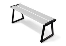 Gray Backless Bench