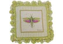 Jan Cooley's Winged Grasshopper Needlepoint Pillow