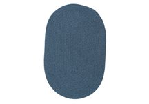 Federal Blue Wool Solid Braided Rug - Sample Swatch