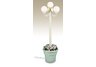 Four 8" White Globe Planter Patio Lamp