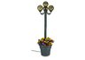 Four 8" Bronze Globe Planter Patio Lamp