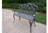 Tulip Loveseat Bench Antique Pewter