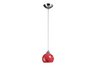 1 Light Pendant In Satin Nickel And Fire Red Glass