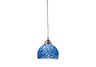 Cira 1-Light Pendant In Satin Nickel With Pebbled Blue Glass