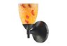 Celina 1-Light Sconce In Dark Rust And Yellow Glass