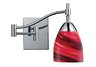 Celina 1-Light Swingarm Sconce In Polished Chrome And Autumn Glass