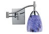 Celina 1-Light Swingarm Sconce In Polished Chrome And Starburst Blue Glass