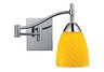 Celina 1-Light Swingarm Sconce In Polished Chrome And Canary Glass