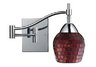 Celina 1-Light Swingarm Sconce In Polished Chrome And Copper Glass
