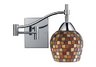 Celina 1-Light Swingarm Sconce In Polished Chrom And Multi Fusion Glass
