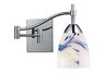 Celina 1-Light Swingarm Sconce In Polished Chrome And Mountain Glass