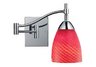 Celina 1-Light Swingarm Sconce In Polished Chrome And Scarlet Red Glass