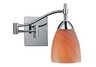 Celina 1-Light Swingarm Sconce In Polished Chrome And Sandy Glass
