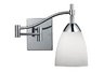 Celina 1-Light Swingarm Sconce In Polished Chrome And Simple White Glass