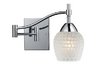 Celina 1-Light Swingarm Sconce In Polished Chrome And White Glass