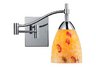 Celina 1-Light Swingarm Sconce In Polished Chrome And Yellow Glass