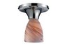 Celina 1-Light Semi-Flush In Polished Chrome And Creme Glass