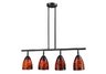 Celina 4-Light Linear In Dark Rust And Espresso Glass