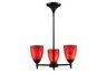 Celina 3-Light Chandelier In Dark Rust And Fire Red Glass