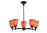 Celina 5-Light Chandelier In Dark Rust And Multi Glass