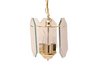 3 light polished brass pendant with clear glass