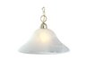 1 light satin brass pendant, alabaster glass