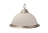 1 light brushed nickel pendant, ribbed glass