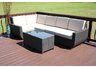 All Weather Resin Wicker Sectional and Table