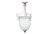 3 light vintage silver pendant, seedy glass