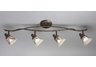 4 light flush rail light with tannery bronze finish
