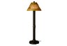 Java Honey Wicker and Bronze 60 Outdoor Floor Lamp