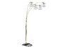 Polished Brass-Finish Floor Lamp with Crystal-Like Shad