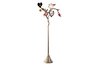 6 Light Floor Lamp In Silver Leaf And Hand Formed Glass Flowers
