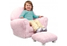 Pink Chenille Upholstered Rocker & Ottoman