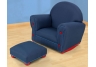 Denim Upholstered Rocker & Ottoman