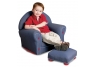 Denim Upholstered Rocker & Ottoman