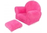 Bubble Gum Chenille Upholstered Rocker & Ottoman