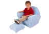 Powder Blue Chenille Upholstered Rocker & Ottoman