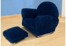Blueberry Chenille Upholstered Rocker & Ottoman