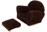 Chocolate Chenille Upholstered Rocker & Ottoman