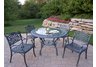 Mississippi Glass Top 5pc Dining Set