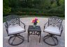 Mississippi 3pc Swivel Rocket Set with Cushions Antique Bronze