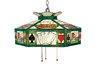 Texas Hold'Em 3-Light Chandelier in Antique Brass with Tiffany