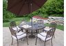 Mississippi 7pc Dining Set with Cushions, Umbrella and Stand