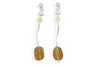 Amber and Crystal Post Earrings