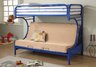 Blue Fordham C Style Twin Over Full Futon Bunk Bed